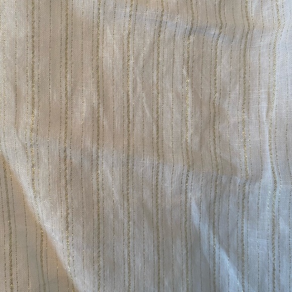 Gap White with Gold stripe detail Linen Top - Picture 3 of 4